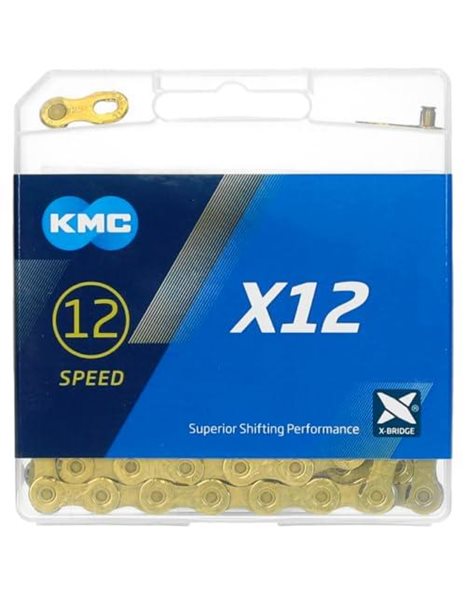 KMC X12 12 Speed Chain, Ti-N Gold, 126 Link