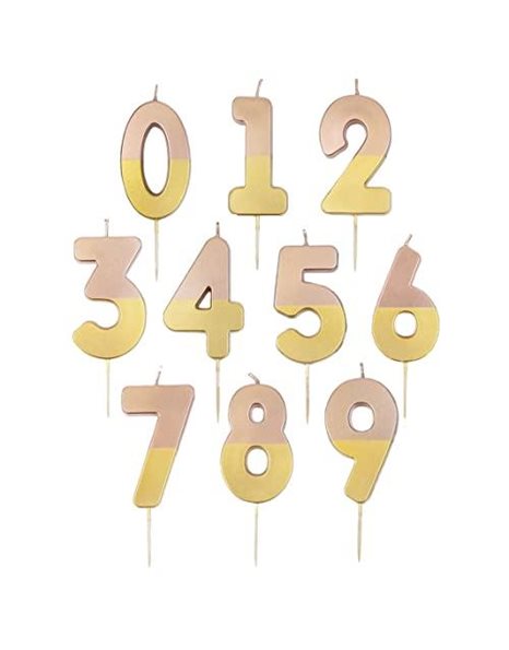 Talking Tables Rose Gold Number 9 Candle Premium Quality Pink Birthday Cake Topper Decoration for Kids, Adults, 9th, 90th Party, Anniversary, Milestone, ROSEGOLD9, Bday-Candle-GD-RO-9