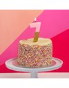 Talking Tables Bday Pink Number 7 Seven Candle with Gold Glitter | Premium Quality Cake Topper Decoration | Pretty, Sparkly for Kids, Adults, 7th, 70th Birthday Party, Anniversary, Milestone Age, Wax