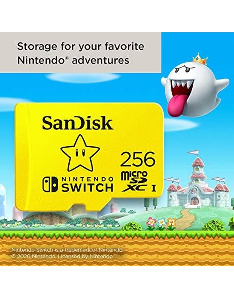 SanDisk 256GB microSDXC UHS-I card for Nintendo Switch- Nintendo licensed Product