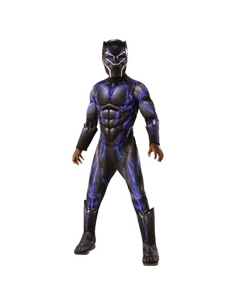 Rubies Official Avengers Black Panther Battle Suit, Deluxe Child Costume - Large, Age 8-10, Height 147 cm, Multicolour