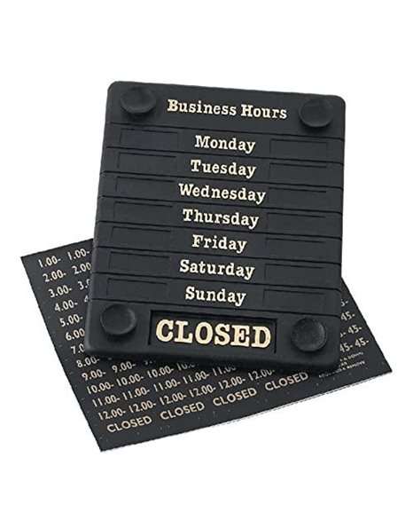 Beaumont DL226 Door Sign - Open/Closed Business Shop Window 207X162X7mm, Black