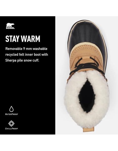Sorel Caribou Womens Waterproof Snow Boots, Beige (Buff), 6.5 UK