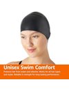 Amazon Basics Unisex Wrinkle-Free Silicone Swim Caps, One Size, Black/Blue, 2 Pack