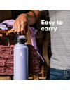 HYDRO FLASK - Wide Mouth Leak Proof Flex Cap - Flask Lid with Honeycomb Insulation and Carry-on Strap - BPA-Free and Toxin-Free - Dishwasher Safe - Black