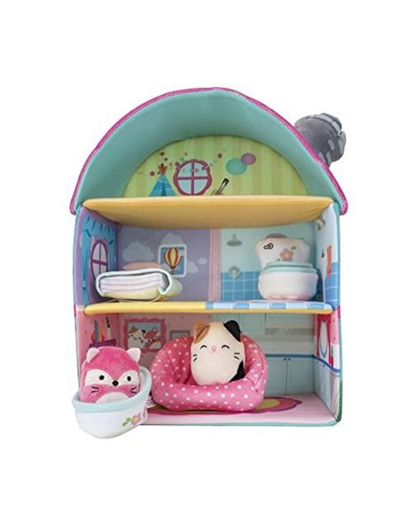 Squishville by Squishmallows SQM0049 Fifi’s Cottage Townhouse, Two 2 Mini-Squishmallow and 4 Furniture Accessories, Irresistibly Soft Plush Toys, 3 Floors to Explore