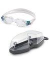 Aquasphere Kaiman Compact Swimming Goggles Transparent & Turquoise - Clear Lens