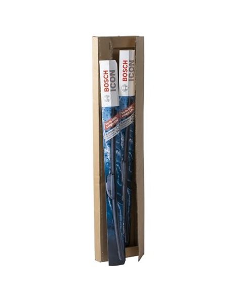 Bosch ICON Wiper Blades 21A19A (Set of 2) Fits Acura: 05-01 EL, Honda: 01-97 Prelude, Mazda: 07-04 3, Volkswagen: 10-07 Golf City +More, Up to 40% Longer Life, Frustration Free Packaging