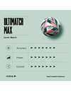 Mitre Ultimatch One Football, Enhanced Control, Extra Durability, Added Accuracy, Ball, White|Blood Orange|Pitch Green|Black