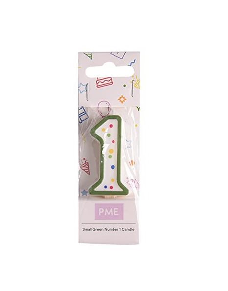 PME Green Number 1 Candle, Small Size