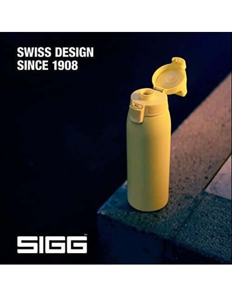 SIGG - Stainless Steel Water Bottle - Shield ONE Yellow - Suitable For Carbonated Beverages - Leakproof - Lightweight - BPA Free - Yellow - 0.75 L, Ultra Lemon