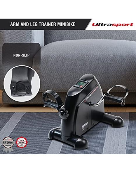 Ultrasport Mini Bike 50 Without Handle, Arm And Leg Trainer, Home Trainer, Mini Bike, Movement Trainer, LCD Display With Computer Function, Ideal For Strengthening, Max. User Weight Up To 100 kg