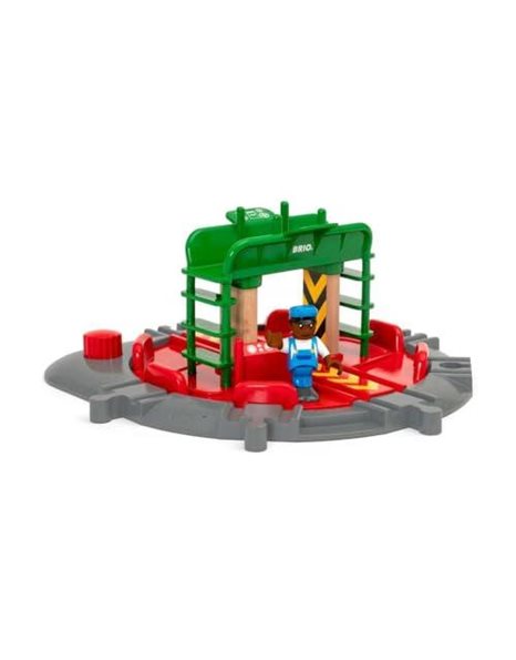 BRIO World Train Turntable & Figure for Kids Age 3 Years Up - Wooden Railway Set Add On Accessories