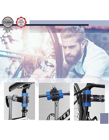 Ultrasport Bicycle Assembly Stand Professional, stable bicycle stand repair stand for bicycles of all kinds such as MTB, e-bike up to 30 kg, with clever features for bicycle repairs, Silver/Blue