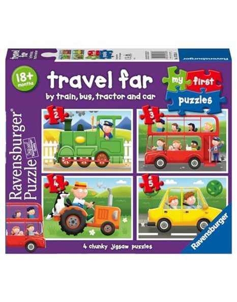 Ravensburger Travel Far, My First Jigsaw Puzzles (2, 3, 4 & 5 Piece) Educational Toys for Toddlers Age 18 Months and Up
