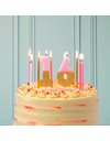 Talking Tables Pink Number 0 Zero Birthday Candle with Gold Glitter Premium Quality Cake Topper Decoration Pretty, Sparkly, Adults, 20th, 30th, 40th, 50th, 60th, Party, Anniversary, Milestone Age,8cm