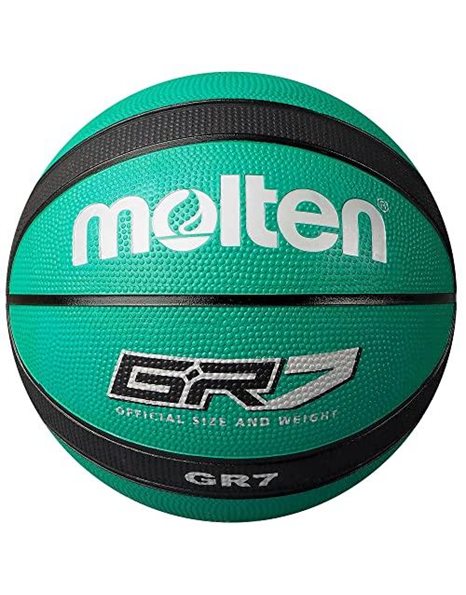 Molten GR Basketball, Indoor/Outdoor, Premium Rubber, Size 7, Impact Colour Green/Black, Suitable For Boys age 14 & Adult (BGR7-GK)
