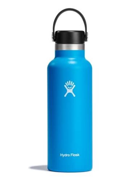 HYDRO FLASK - Water Bottle 532 ml (18 oz) - Vacuum Insulated Stainless Steel Water Bottle with Leak Proof Flex Cap and Powder Coat - BPA-Free - Standard Mouth - Pacific