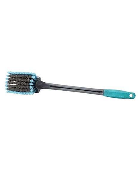 JVL 20-402A Car Bike Care Cleaning Range Wheel Brush, Long, Plastic and Rubber, Teal/Grey, 48 x 6.8 x 11 cm