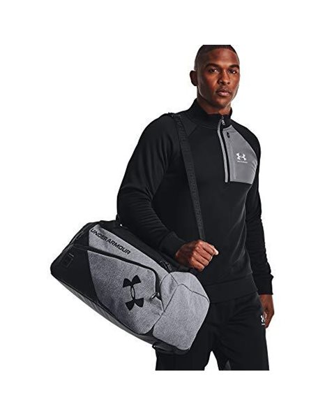 Under Armour Unisex Contain Duo Small Duffle, Grey, One Size,Pitch Gray Medium Heather / Black / Black (012)