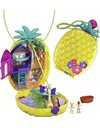 Polly Pocket Micro, Tropical Pineapple Purse, 2-in-1 Purse and Playset with Animal Safari Theme, Toy Accessories, Stickers, 2 Polly Pocket Dolls, Toys for Ages 4 and Up, GKJ64