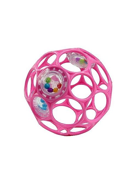 Bright Starts Oball Rattle Easy-Grasp Toy - Pink, Ages Newborn+