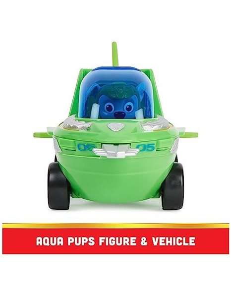 PAW Patrol Aqua Pups Rocky Transforming Sawfish Vehicle with Collectible Action Figure, Kids’ Toys for Ages 3 and up