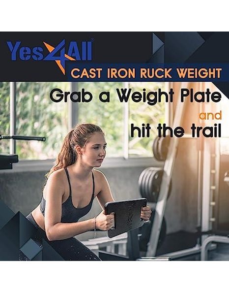 Yes4All ZXSV Cast Iron Ruck Weight Plate, 9 KG | 20 POUND
