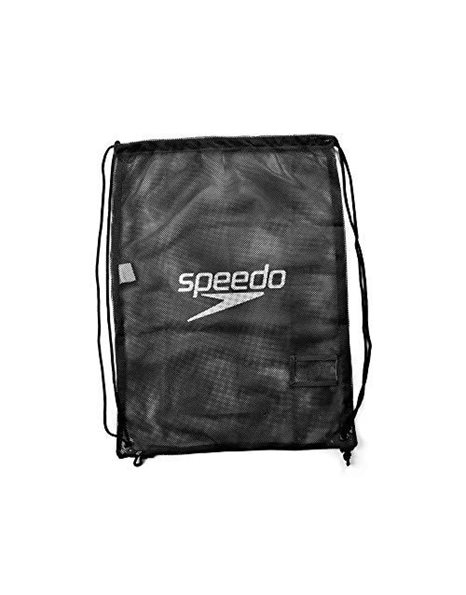 Speedo Equipment Mesh Drawstring Bag 35 Litre, Durable Design, Comfy Straps, For Pool, Beach, Black