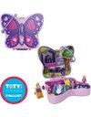 Polly Pocket Backyard Butterfly Compact, Outdoor Theme with Micro Polly Doll, Polly’s Mom Doll 5 Reveals & 12 Accessories, Pop & Swap Feature, Great Gift for Ages 4 Years Old & Up, GTN21