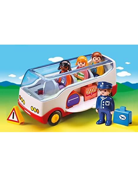 Playmobil 6773 1.2.3 Airport Shuttle Bus with Sorting Function, Educational Toy, Fun Imaginative Role-Play, Playset Suitable for Children Ages 1.5+