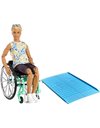 Barbie Ken Fashionista Doll #167 with Wheelchair & Ramp Wearing Tie-Dye Shirt, Black Shorts, White Sneakers & Sunglasses, Toy for Kids 3 to 8 Years Old - GWX93