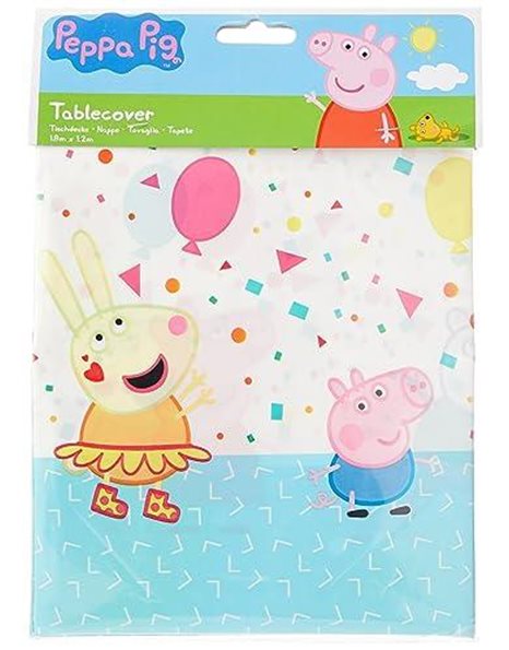 (PKT) Child Peppa Pig Plastic Tablecover 1.2m x 1.8m - Dinosaur
