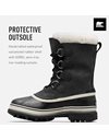 Sorel Caribou Womens Waterproof Snow Boots, Black (Black x Stone), 4 UK