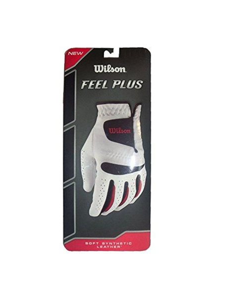 Wilson Mens Golf Glove, Size: L, Left hand, MLH, White, Feel Plus, WGJA00064L