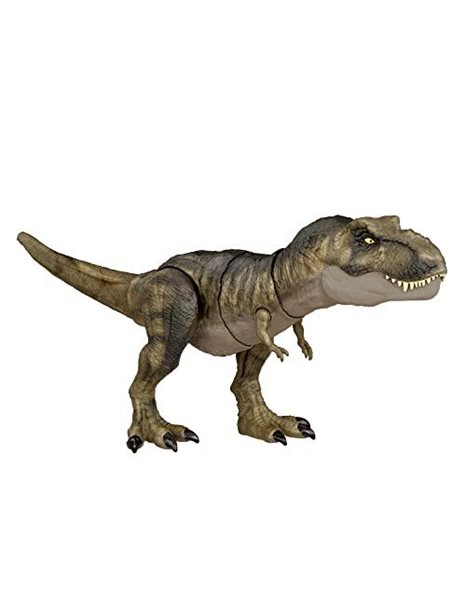 Jurassic World Dominion Dinosaur T Rex Toy, Thrash ‘N Devour Tyrannosaurus Rex Action Figure with Sound and Motion, HDY56