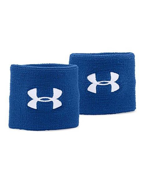 Under Armour Mens UA Performance Wristbands, Set of 2, Blue, One Size