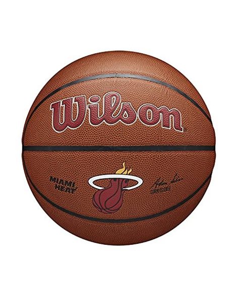 Wilson Basketball, Team Alliance Model, MIAMI HEAT, Indoor/Outdoor, Mixed Leather, Size: 7