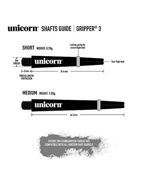 Unicorn Dart Shafts & Flights Set | Gripper 3 Cosmos Comet & UltraFly Combo | Durable Polycarbonate | Blue & Pale Blue | Medium 44.2mm | 3 Stems & 3 Flights