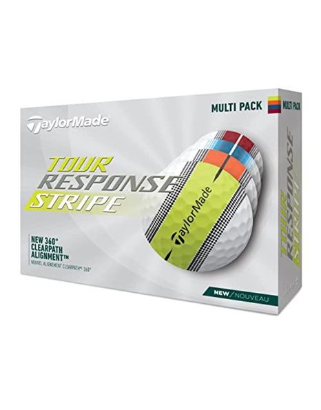 TaylorMade Golf Tour Response Stripe Ball Multi Pack Dozen, White