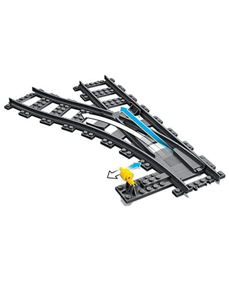 LEGO 60238 City Trains Switch Tracks 6 Pieces, Toy Train Track Extension Pack, Accessory Set