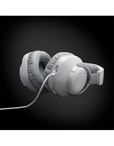 JBL Quantum 100 Wired Over-Ear Gaming Headset with Boom Mic, Multi-Platform Compatible, in White