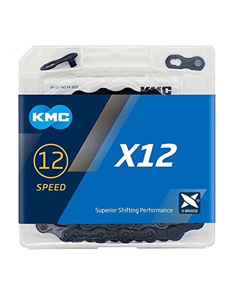 KMC X12 12 Speed Chain, Black Tech, 126 Link