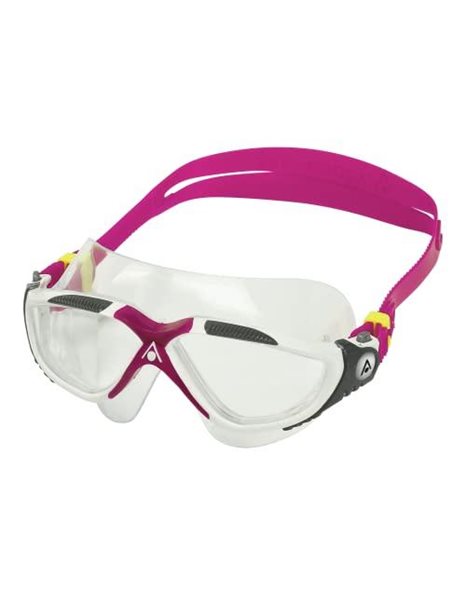Aquasphere Vista Swimming Mask/Goggles White & Pink - Clear Lens
