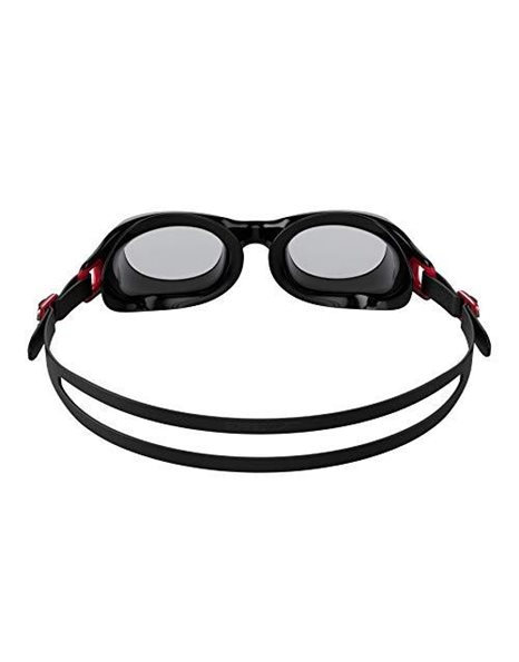 Speedo Adult Unisex Futura Classic Swimming Goggles, Comfortable, Adjustable Fit, Anti-Fog Lenses, Red/Smoke, One Size