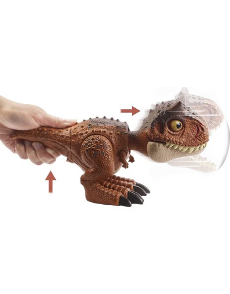 ?Jurassic World Chompin’ Carnotaurus Toro Dinosaur Action Figure Camp Cretaceous with Button-Activated Chomping & Other Motions, Realistic Sculpting, Kid Gift Age 4 Years & Up