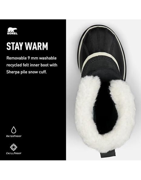Sorel Caribou Womens Waterproof Snow Boots, Black (Black x Stone), 4 UK