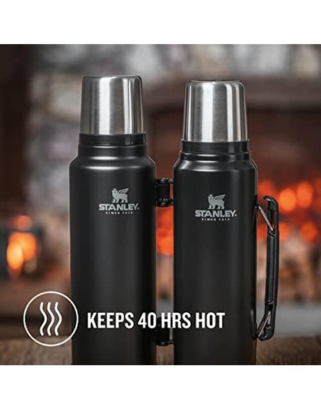 Stanley Classic Legendary Thermos Flask 1.4L - Keeps Hot or Cold for 40 Hours - BPA-free Thermal Flask - Stainless Steel Leakproof Coffee Flask - Flask for Hot Drink - Dishwasher Safe - Matte Black
