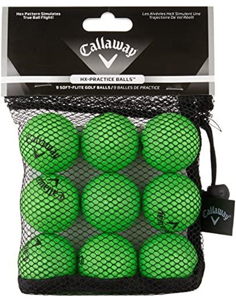 Callaway HX Soft Practice Ball (Pack of 9) - Green
