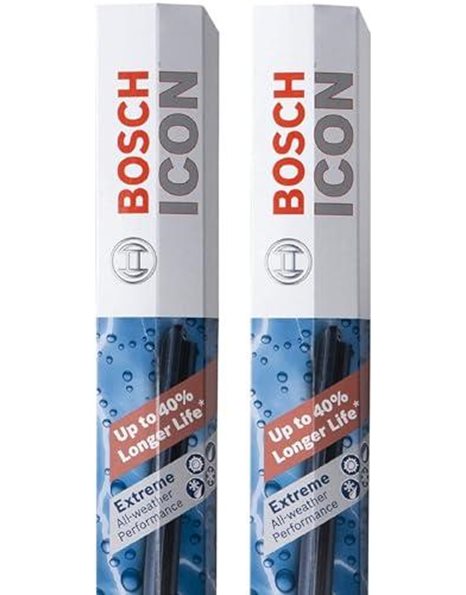 BOSCH ICON 24A17A Driver & Passenger Side Premium Beam Wiper Blades - Set of 2 Combo Pack (24A & 17A)